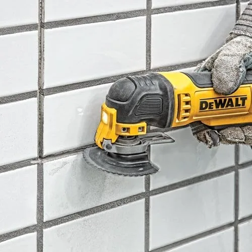 The oscillating multi-tool is an extremely durable and removes grout in seconds.