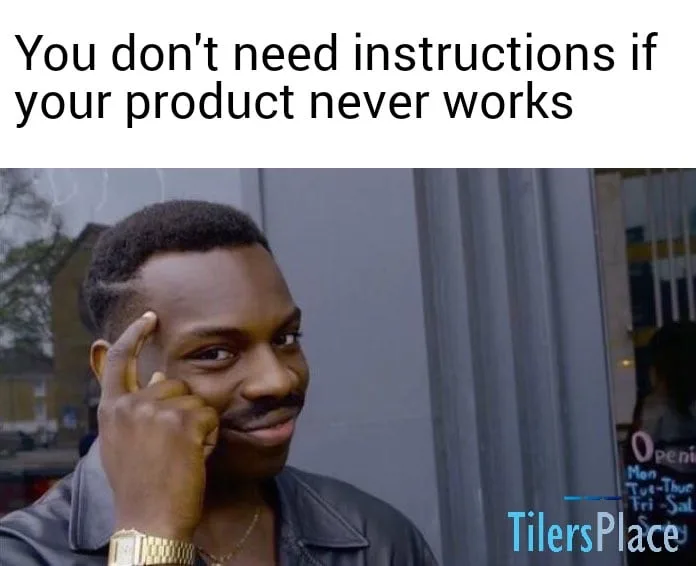 Cheap tile cutter meme.