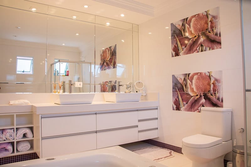 Bathroom with sealed tiles.