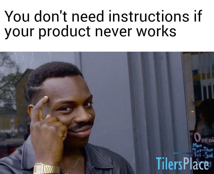 Cheap tile cutter meme.