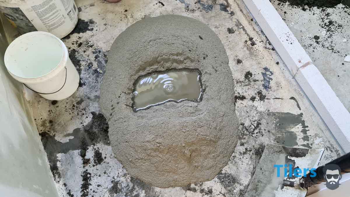Part 1 of mixing dry pack mortar/mud/screed